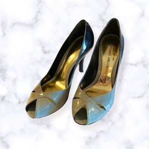 Antonio Melani Grey Ombré Peep Toe Heels